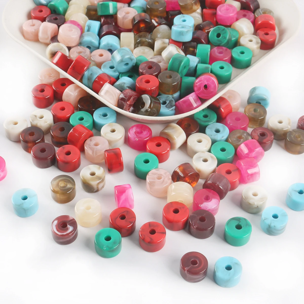 

10pcs Acrylic Cylindrical Bead Handmade Necklace Bracelet Loose Beads Jewelry Making Materials Diy Accessories