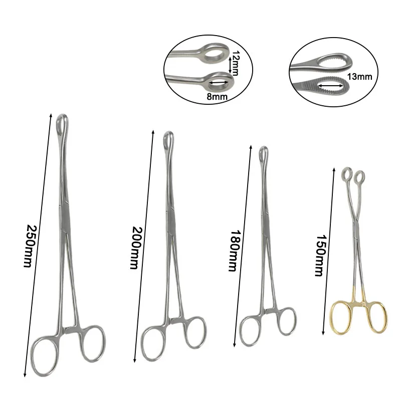 

GREATLH Surgery Cotton Ball Forceps Oval Forceps Holding Forceps Cervical Forcep Veterinary Instruments