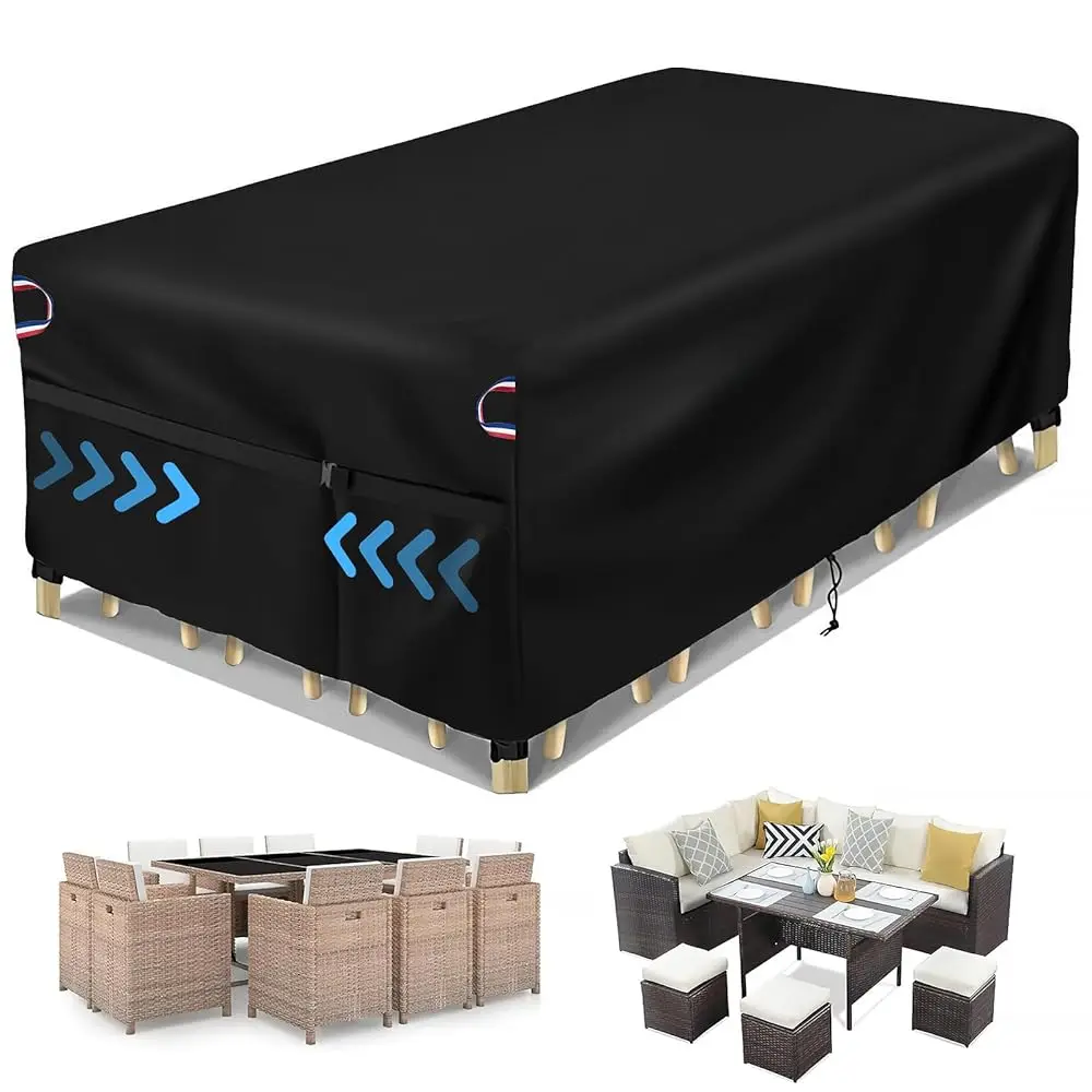 

Patio Furniture Cover, 112Inch Outdoor Furniture Sets Cover Waterproof For Outdoor Couch And Sofa Sectional And Table
