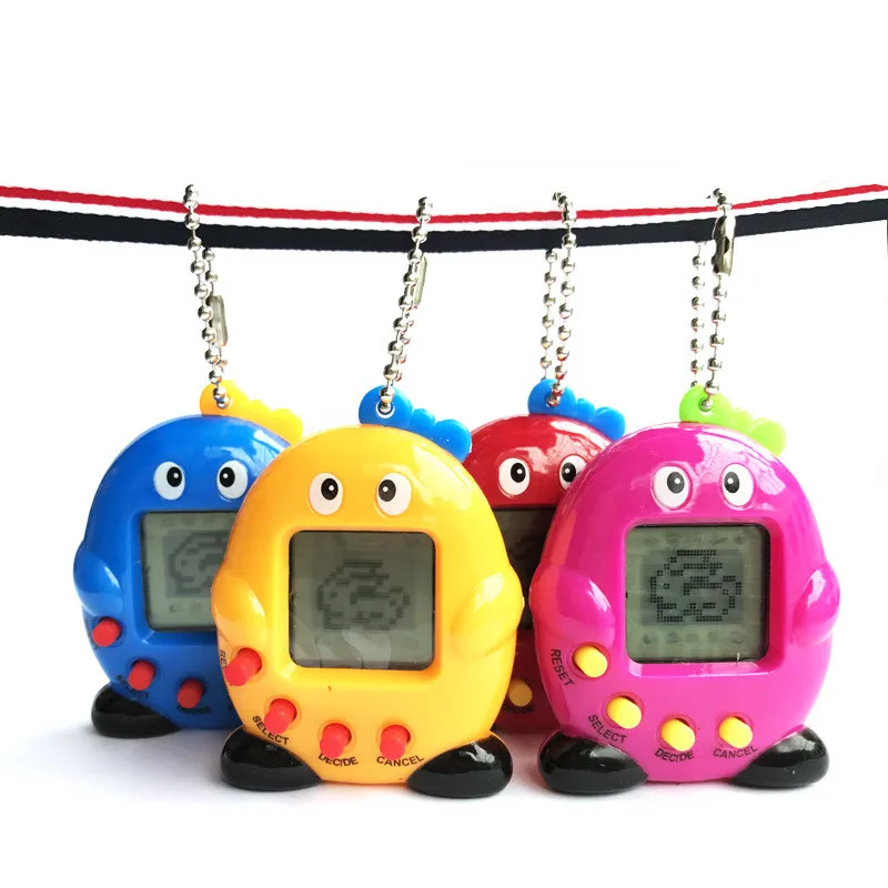 Creative Cartoon Penguin Handheld Miniature Electronic Game Machine Virtual Cyber Digital Pet Game Toy Digital Electronic E-Pet