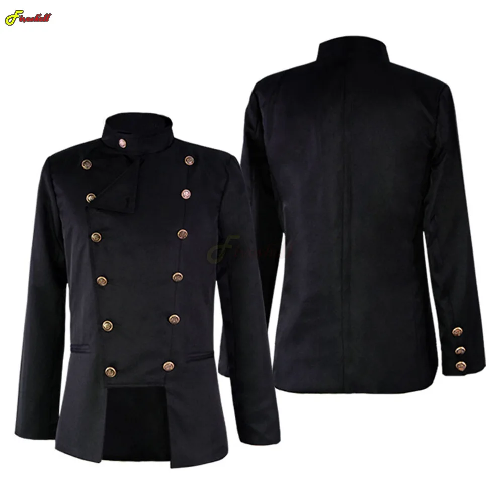 Men\'s Medieval Steampunk Slim Fit Blazers Halloween Costume Male Double Breasted Long Sleeve Nightclub Party Suit Jacket S-3XL