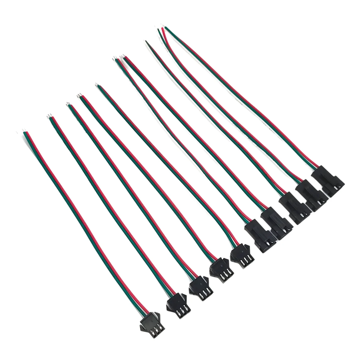 5/10/20 Paar 3-polige JST SM LED-Steckverbinder 15cm 22AWG Stecker-Buchse-Verbinder für WS2812B WS2811 CCT LED-Streifen
