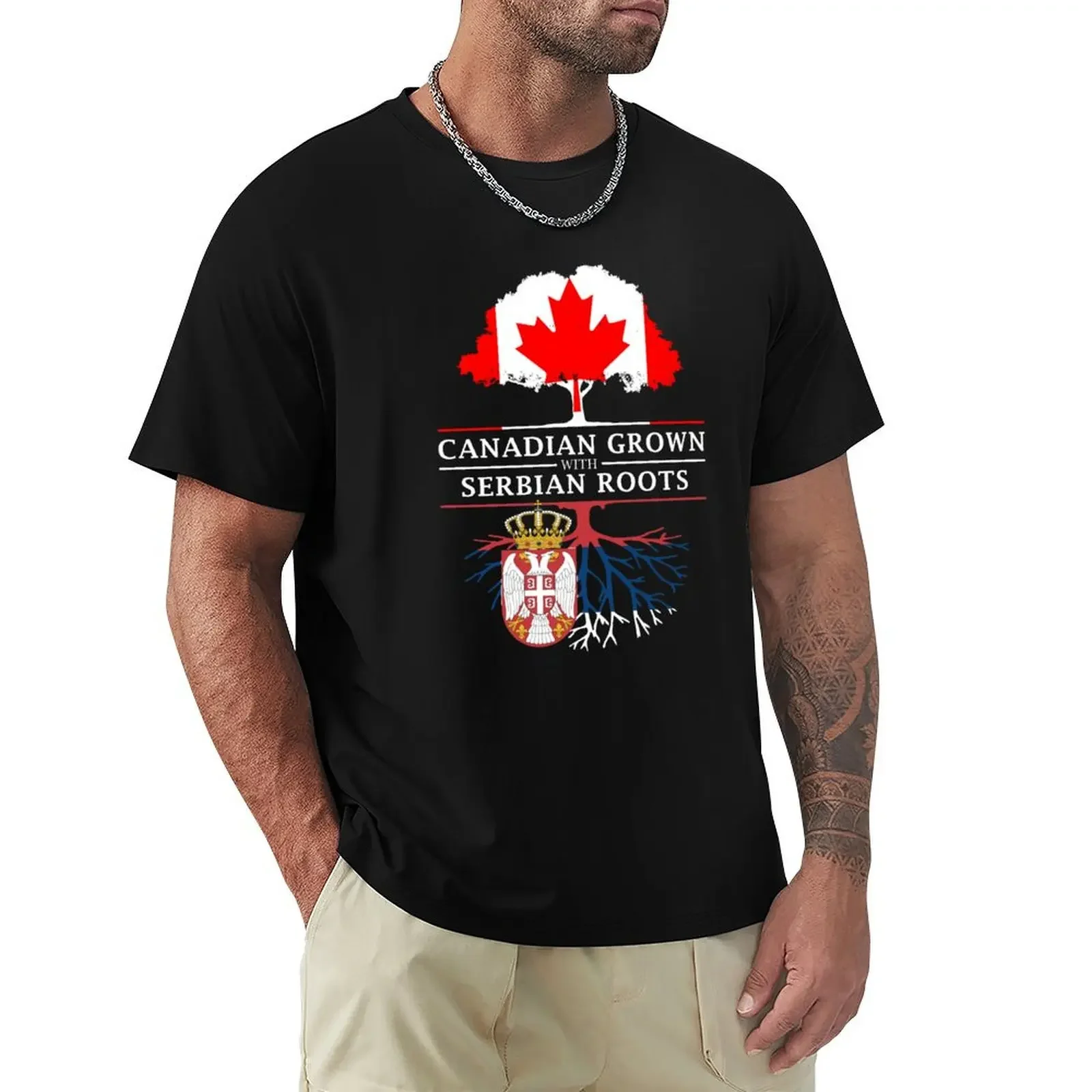 Canadian Grown with Serbian Roots Serbia Design T-shirt Blouse sweat mens graphic t-shirts funny