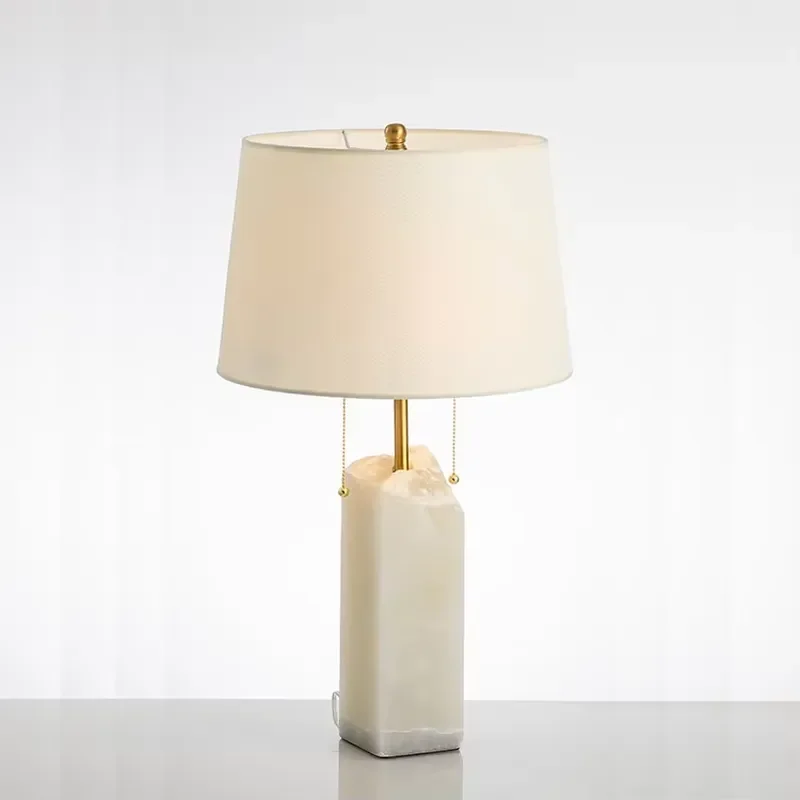 Modern European Alabaster Creative Gravel Table Lamp Touch Control DC 3000K Warm White Mini Living Room Study Bedroom