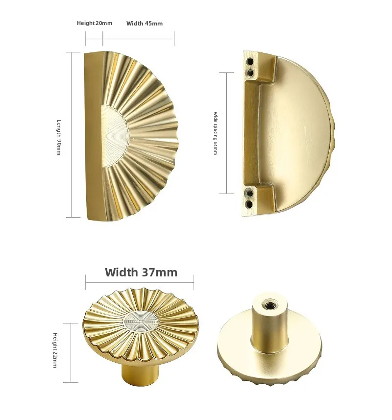 

French Drawer Cabinet Door Handle Semi-circular Fan-shaped Cabinet Shoe Cabinet Bedside Table Wardrobe Door Handle