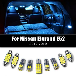 For Nissan Elgrand E52 2010-2015 2016 2017 2018 2019 12v Car LED Bulb Kit Auto Interior Reading Lamps Trunk Lights Accessories