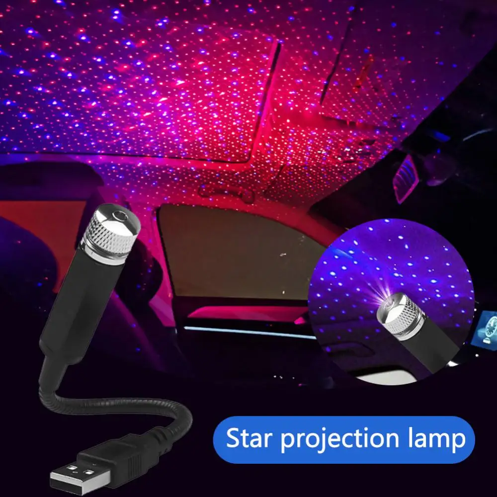 Romantic LED Starry Sky Night Light USB Car Roof Star Light Projector Adjustable Atmosphere Galaxy Lamp For Room Ceiling Decor