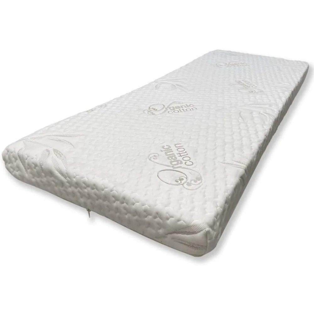 6” x 30” x 72” High Density Foam Bunk Mattress, Organic Cotton Cover, Made in USA, Comfortable