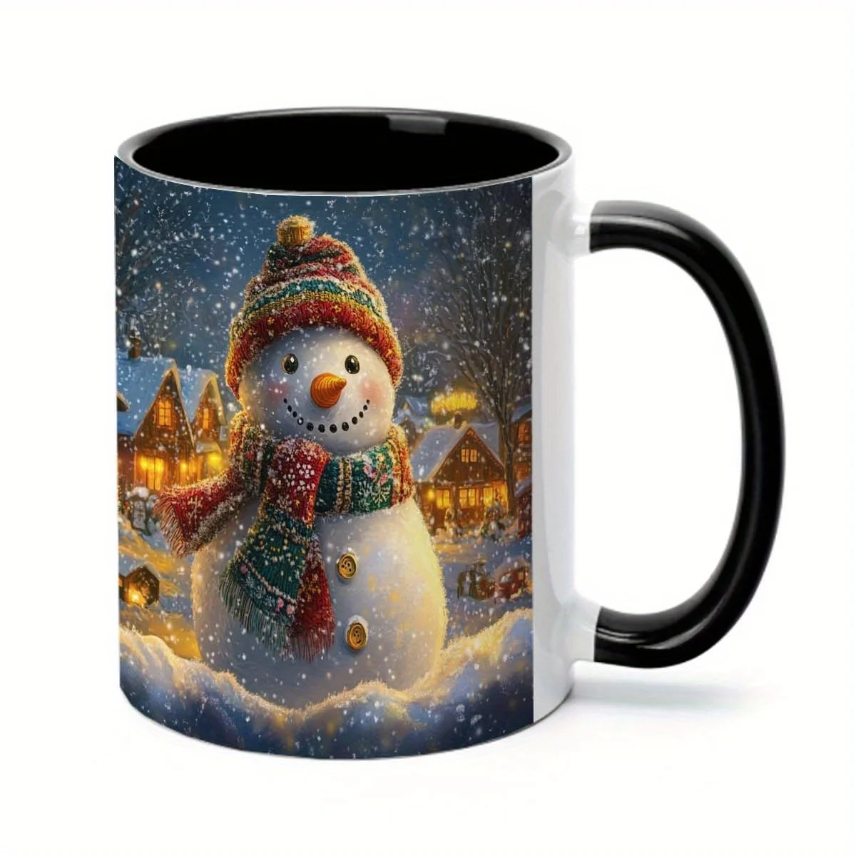 1pc a Humorous Snowman Winter-Themed Mug, 11 Ounces Ceramic Drinkware, a Great Gift for Coffee Lovers, Decorative Cup Suitable for Birthdays And Holidays, Perfect for Office, Family Gatherings, Parties, Or Weddings