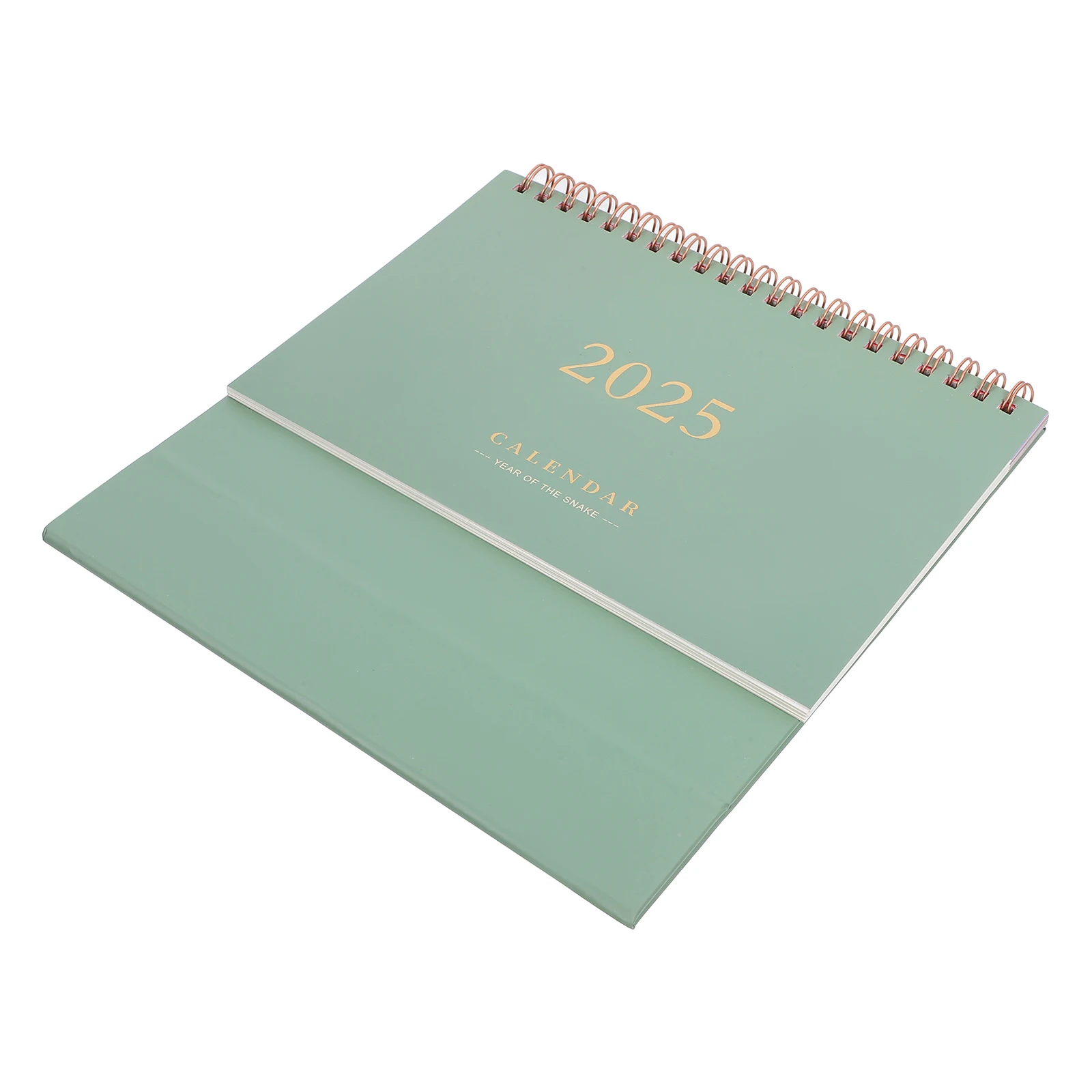 

2025 Golden Foil Desk Calendar Table Calendars Thick Paper Sturdy Binding Daily Use Academic Office Decorative Notebook
