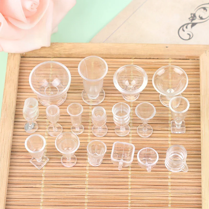 17pcs/lot plate cup dish bowl tableware set Dollhouse Miniature Toy Doll Food Kitchen living room Accessories 1:12 Scale