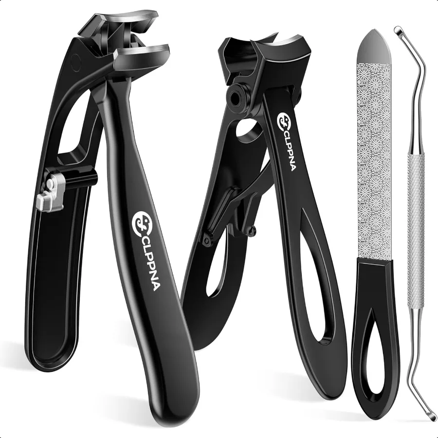 

Nail Clippers for Seniors Wide Jaw Fingernail Clippers and Angled Head Toenail Clippers for Thick Nail 4 Pack Profional Nail Cl