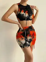 Women's Slim Fit Vest And Skirt Set Casual Two-Piece Outfit for Spring Summer - Image 3