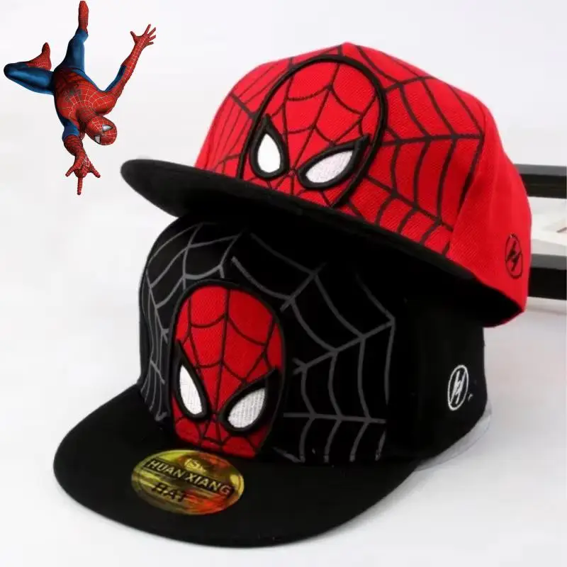 Anime dessin animé Spiderman chapeaux pour garçons filles casquette de Baseball printemps été rouge bleu noir Snapback Hip Hop casquettes réglables cadeaux
