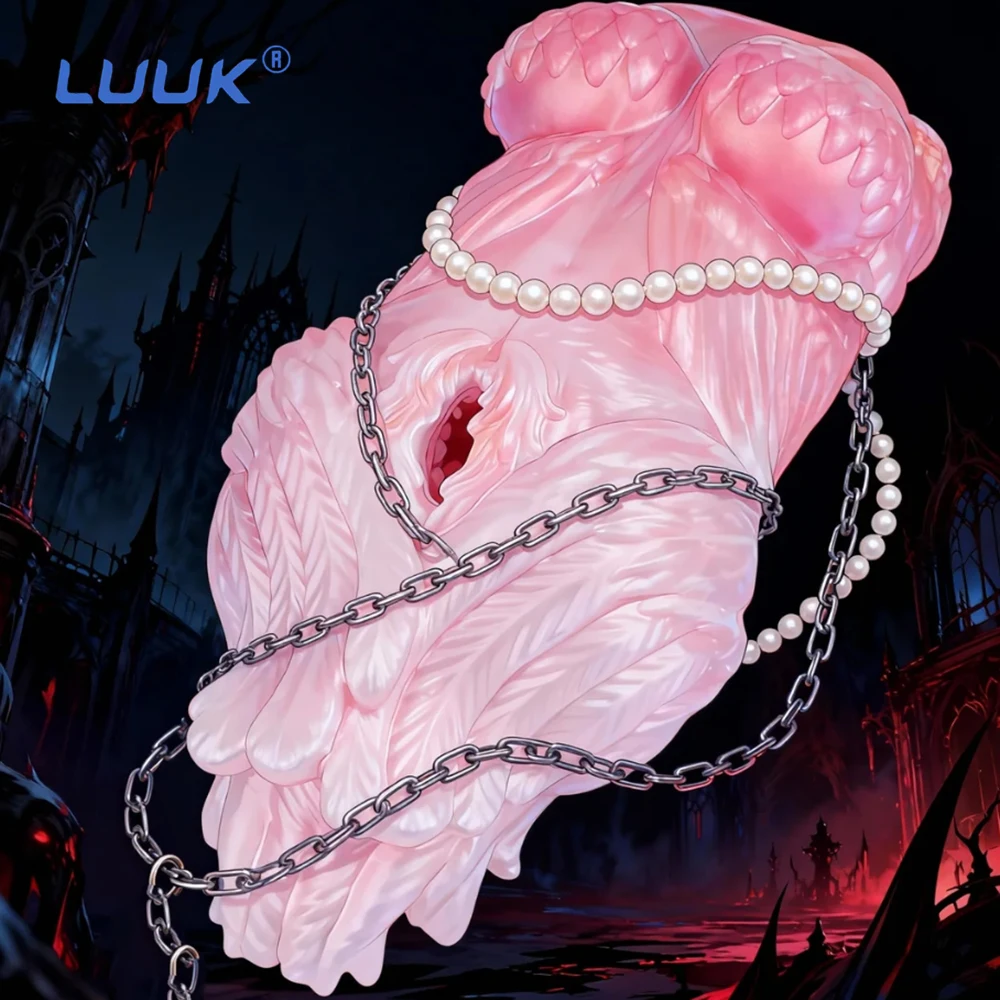 LUUK الخيال الوردي الريش امرأة الذكور الاستمناء الضارب القضيب تحفيز Onahole جيب كس ألعاب جنسية من السيلكون للرجل
