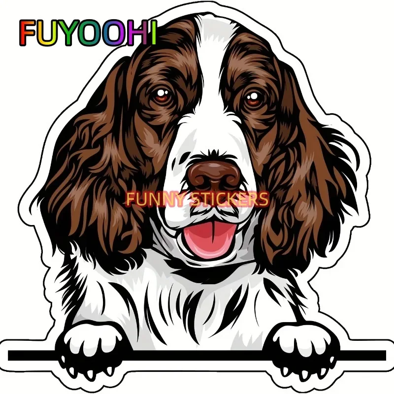 

FUYOOHI Smiling Springer Spaniel Vinyl Decal - Springer Dog Breed Bumper Sticker, For Laptops Tumblers Windows Cars Trucks Walls