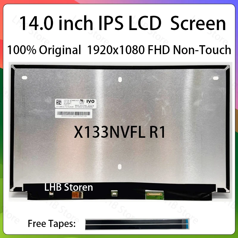 

13.3 Inch Laptop LCD Screen X133NVFL R1 Display Matrix Panel Replacement 1920x1080 eDP 30 Pins Non-Touch P/N: M74466-ND1