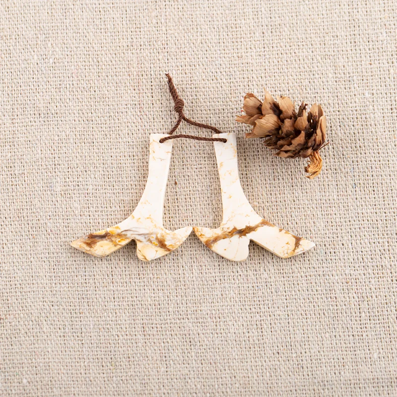 B&F Howlite Earring Beads for Jewelry Making, Handmade Natural stones beads, Stones for jewelry Making Supplies