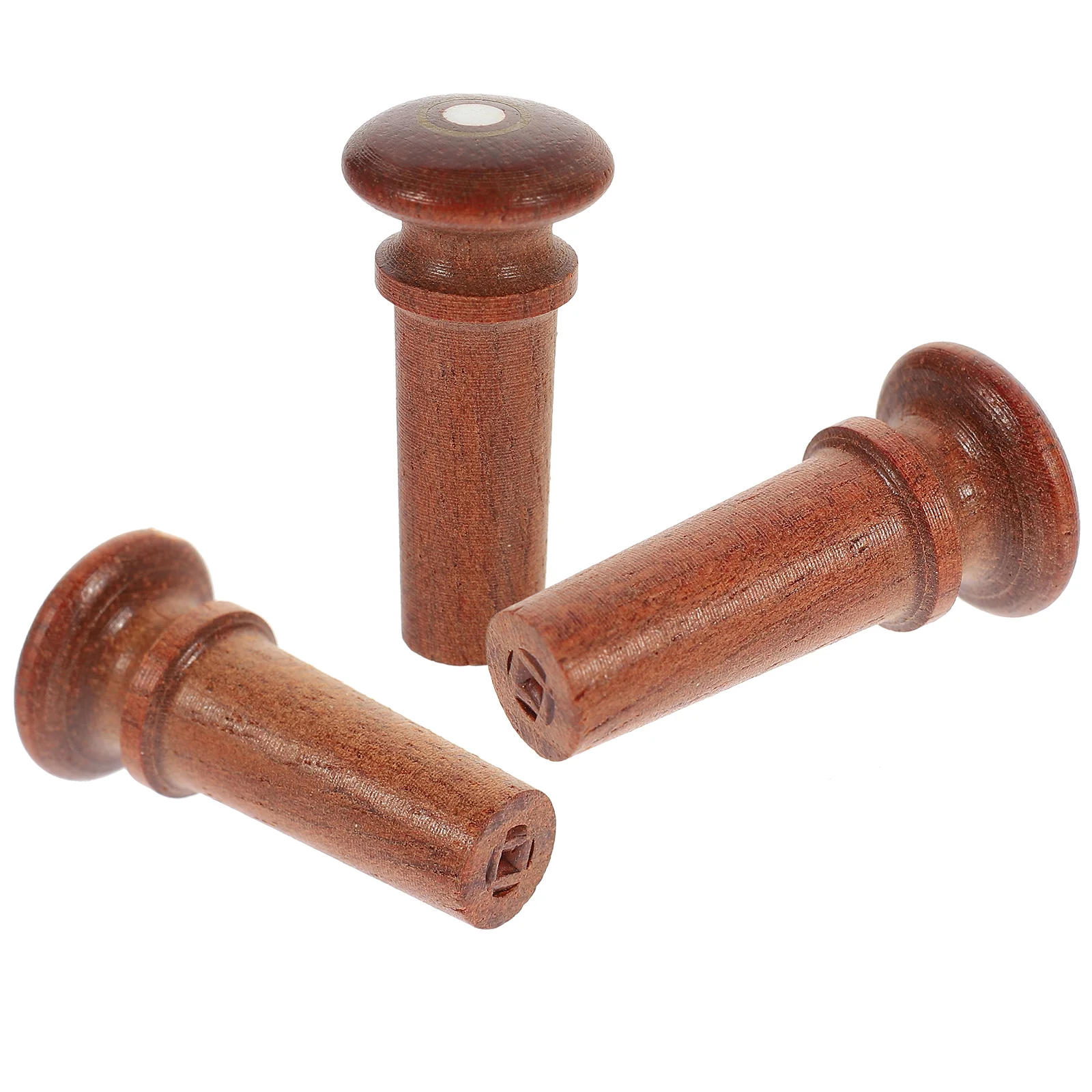 3 Pcs Violin Tail Button Plugs Endpin Bridge Pegs Wooden Ebony for Jujube Screws