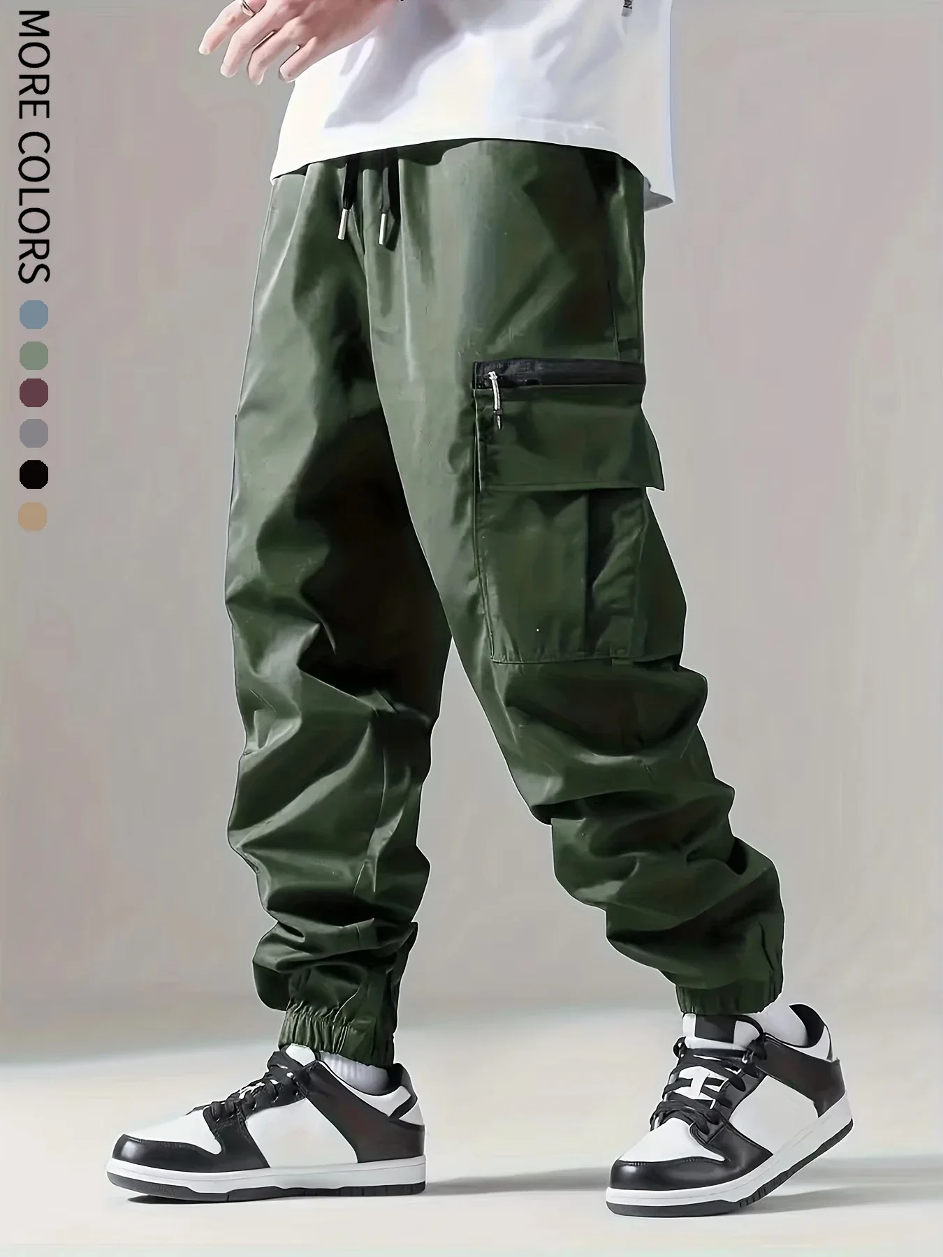 Men's Cargo Pants, Thin Trousers, Comfortable and Breathable, Outdoor Casual, Wearable, Running, Cycling, Multi-pocket