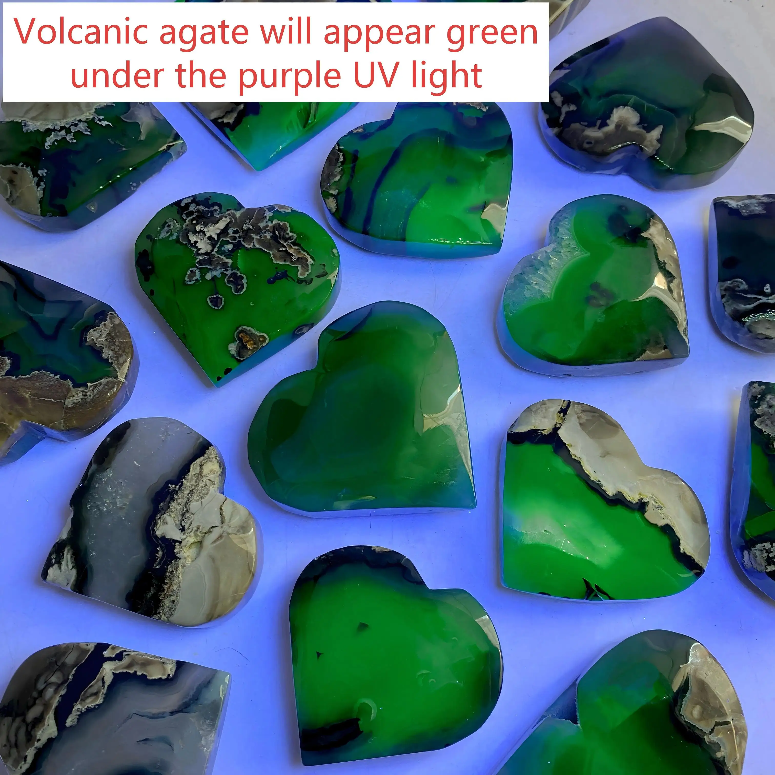 Pierre d'agate volcanique aléatoire, pierre fluorescente aux UV, collections de pierres, excellents cadeaux, cadeaux pour la famille et les amis, décoration DIY