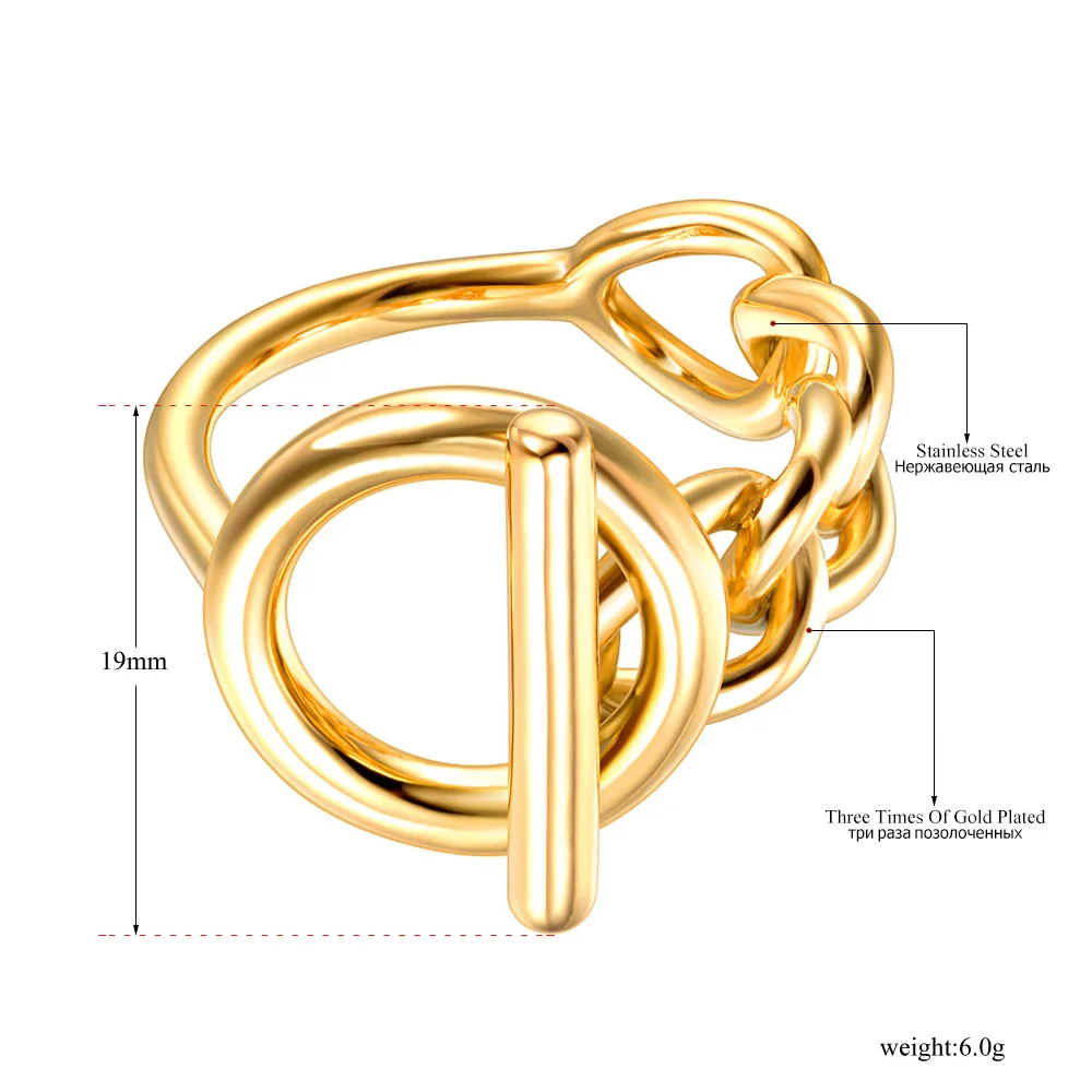 316L Stainless Steel OT Style Geometric Abstract Fashion Party Ring Personalized Charm Waterproof Jewelry For Women YR23003