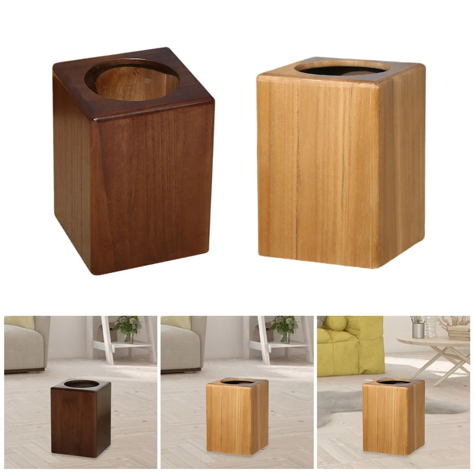 Trash Can Portable Rustic Garbage Container Wastebasket Bin Small Garbage Can for Farmhouse Bedroom Bathroom Decor Living Room