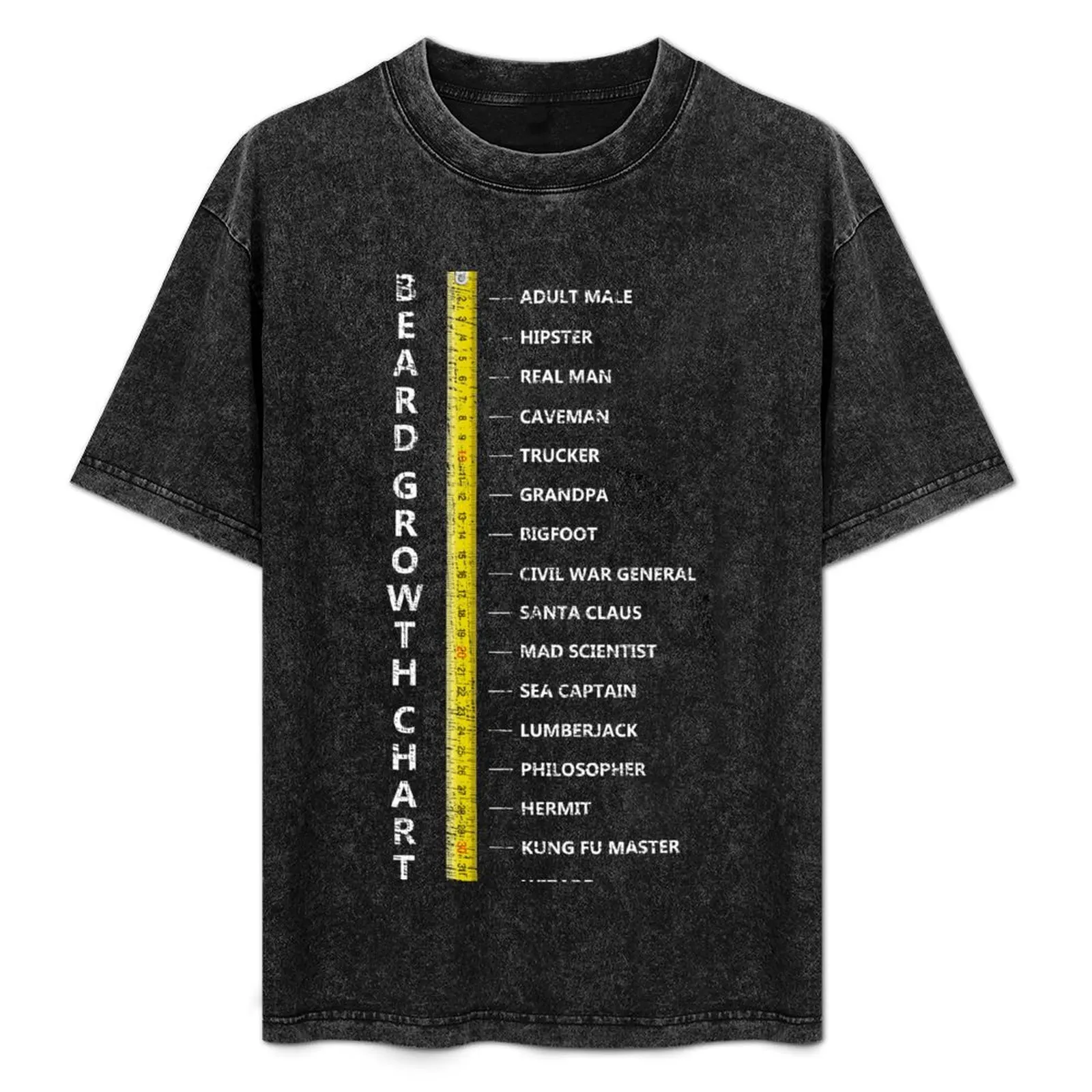 

Mens Beard Length Growth Chart Ruler T-Shirt Holiday All Match T-Shirt