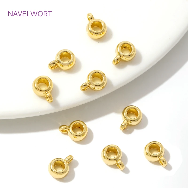 18K Gold Plated Round Pendant Bail,Bailes For Jewelry,Brass Pendant Bail Connector,DIY Bracelets Jewelry Making Accessories
