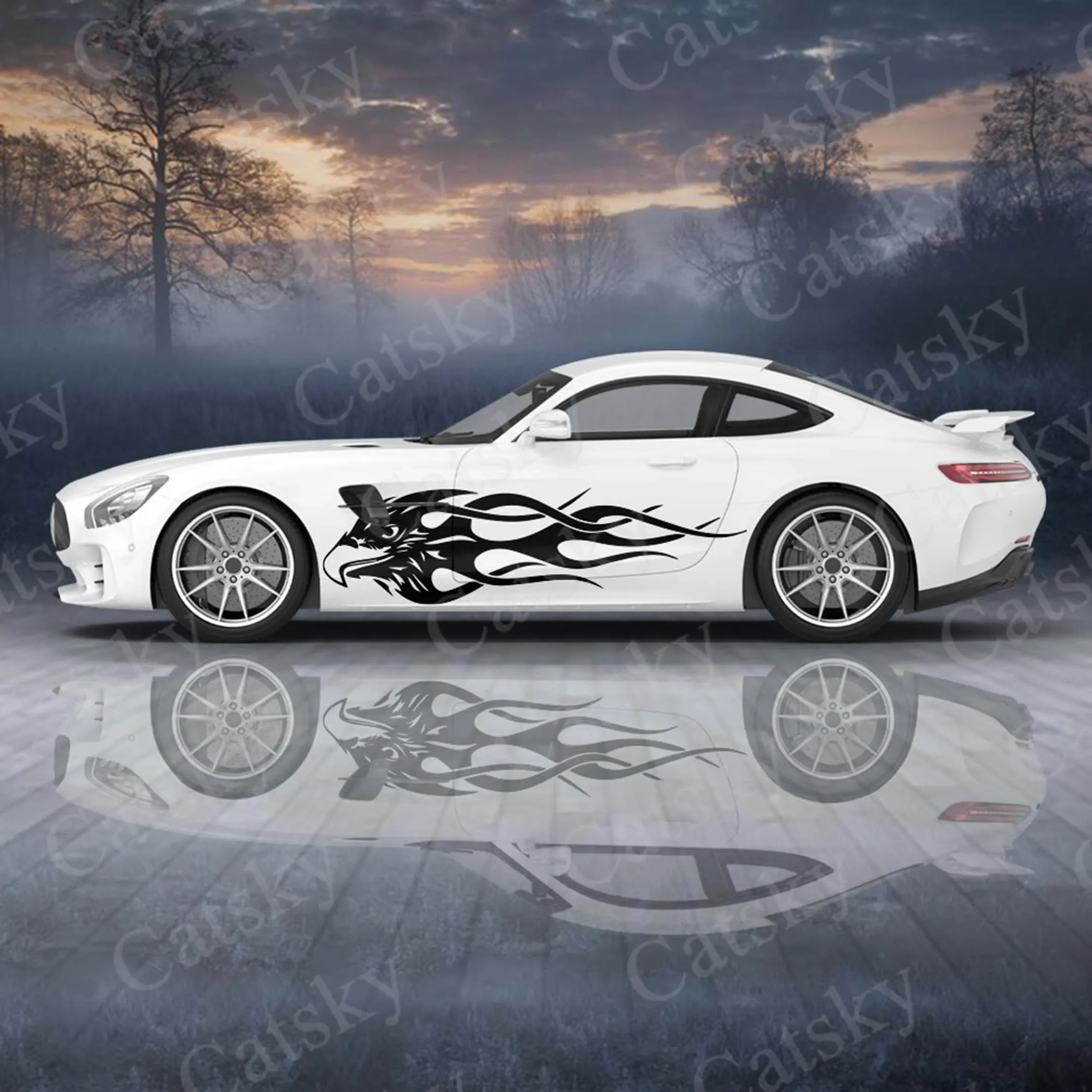 

Animal Flame 2pcs/Set Car Sticker for Universal Large Car Sticker for Univers, Car Stickers on The Left and Right Sidesal