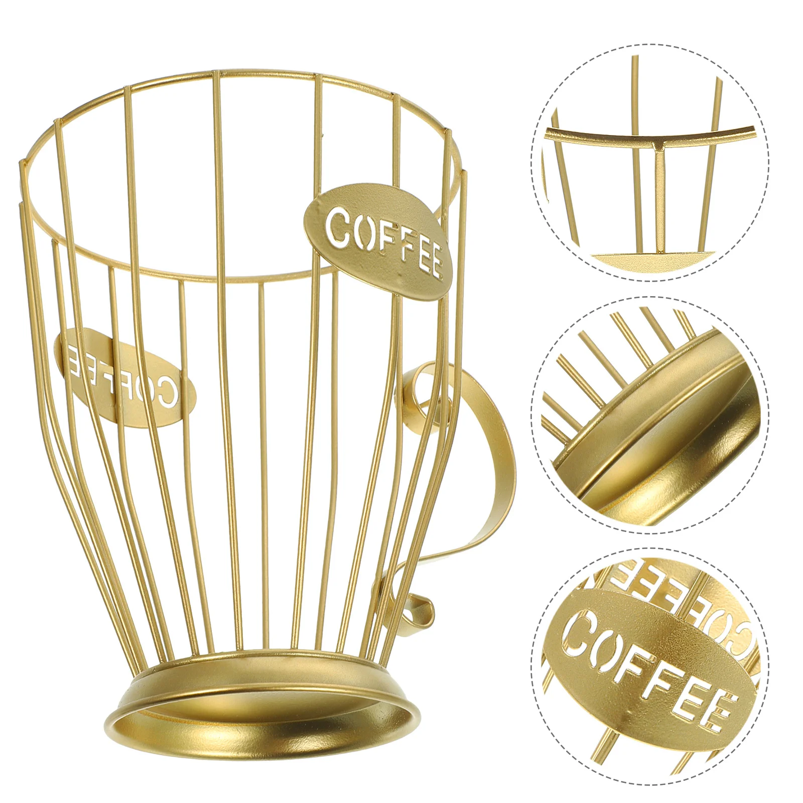 

Coffee Holder Iron Storage Basket Coffee Capsules Display Organizer Home Kitchen Café Fruits Snacks Storage Holder