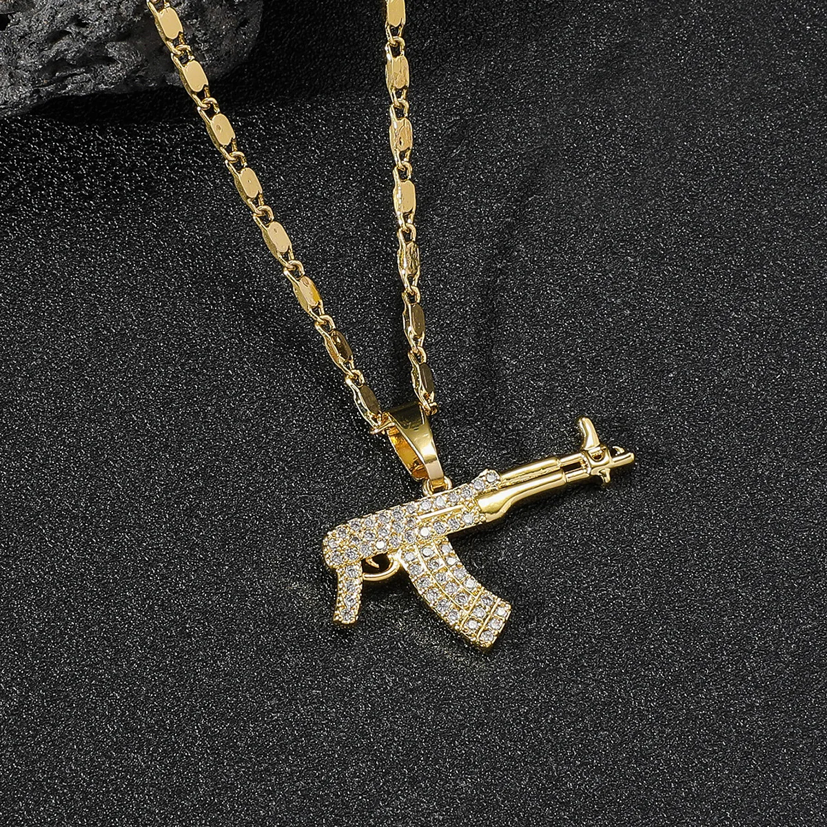 Luxury 24K 9999 Pure Gold real gold Exquisite Hip Hop Pendant Necklace Retro Hip Hop Necklace for Men