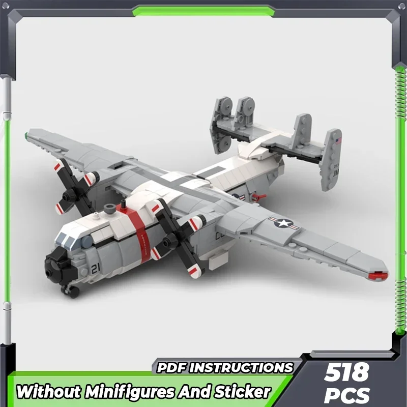 Moc Building Bricks Military Model 1: 72 C-2 Greyhound Bomber Technology Modular Blocks Gifts Christmas Toys DIY Sets Assembly