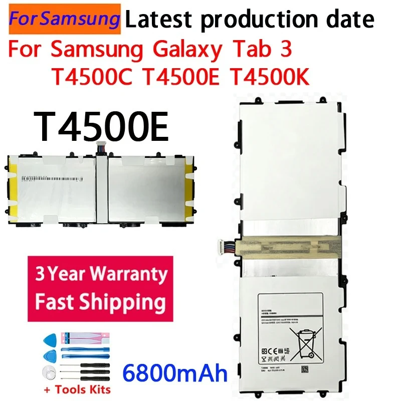Tablet T4500C T4500E T4500K Brand NEW 100% Battery 6800mAh For Samsung Galaxy Tab3 P5200 P5210 P5220 P5213 GT-P5200+Tools