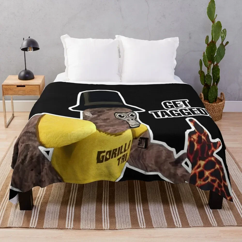 

Get Tagged! - Gorilla Tag Throw Blanket Vintage Summer Beddings Custom Blankets