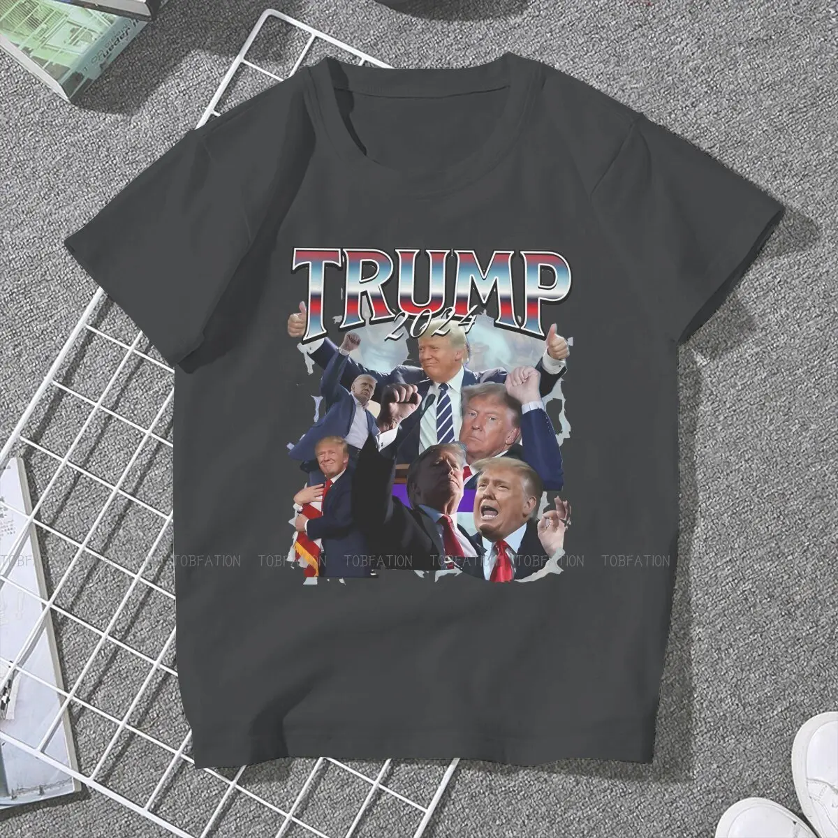 Trump USA 100% Cotton TShirts 2024 Bootleg Style Distinctive Homme T Shirt Funny Tops