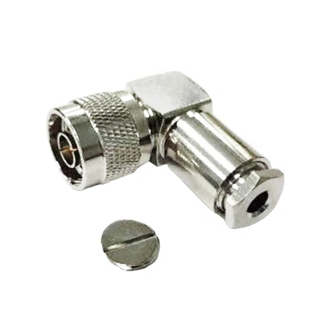 

1pc N Type Clamp Male Plug RF Coaxial Connector Right Angle For LMR195 RG58 Cable Nickel Wholesale Fast Shipping
