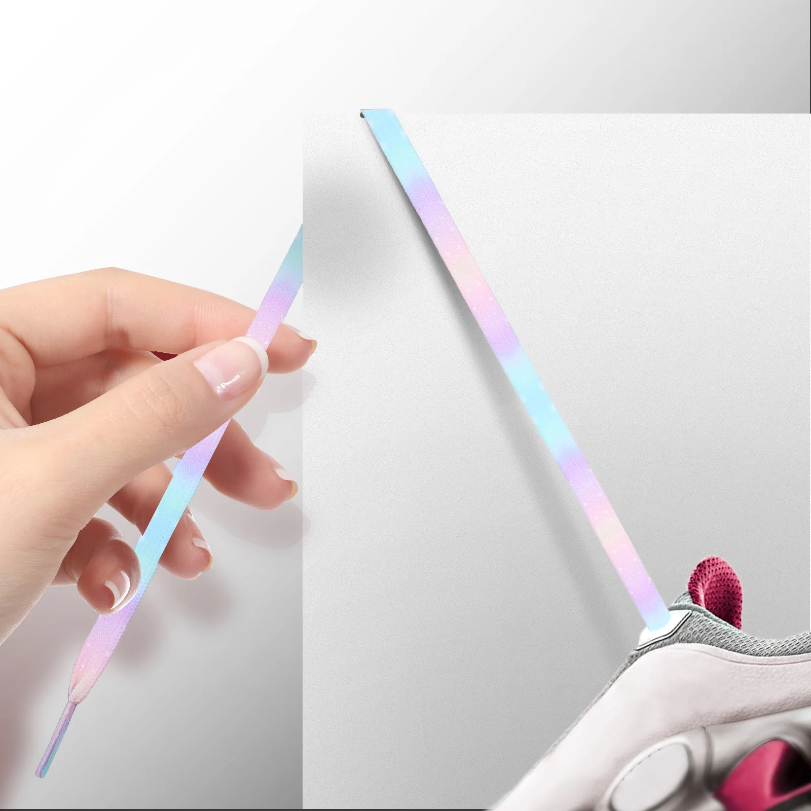 

1Pair Gradient Shoes Laces Tie Dye Flat Shoelaces Replacement Shoe Strings for Sneakers Casual Shoes Strap Durable Practical