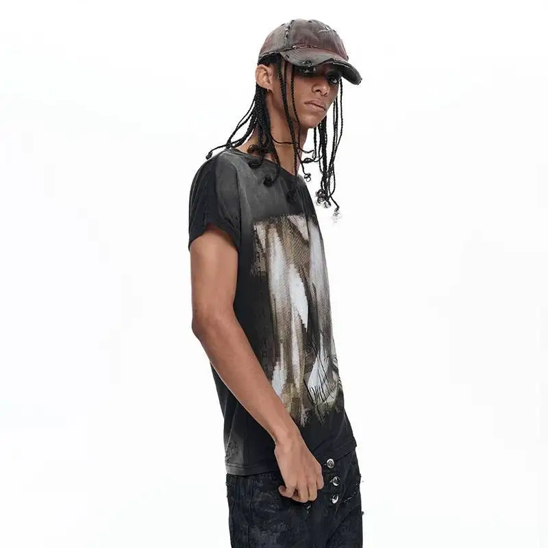 LUZHEN Round Personalized Pattern 2026 Neck Slim T-shirts Summer Men's Fashion Handsome Street Casual Short Sleeve Tops JY8467