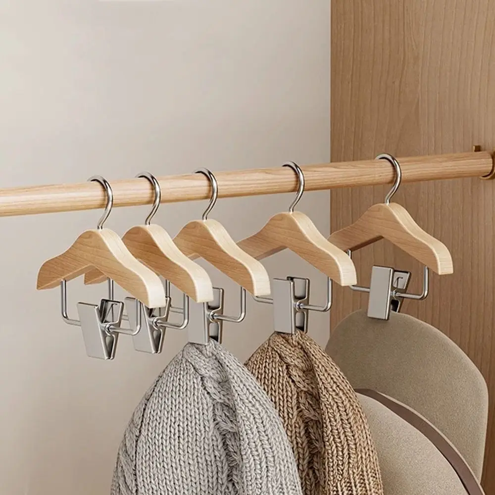 Durable Solid Wood Kids Hanger with Clip Anti Slip Pet Clothes Hook Coat Hanging Rack