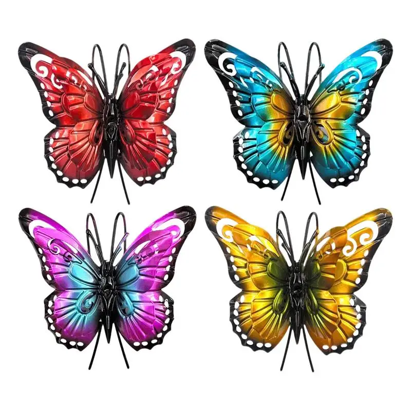 

4pcs Flower Pot Decoration Butterfly Pot Pendant And Vase Hugger Metal Vase Sculptures Ornaments home & Garden Decor Accessories