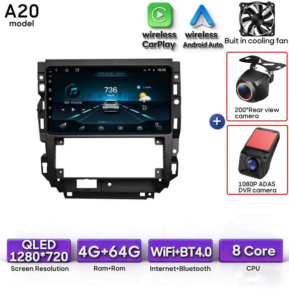 Android autoradio multimediaspeler met Carplay, auto navigatie, GPS, Wifi, 2din voor Volkswagen Golf 4 Jetta MK4 2002-2006