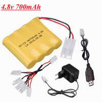 4.8V 700mAh NICD Battery and Charger For Rc toys Cars Tanks Robots Boats Guns Parts 4*AA 4.8 V Volt  Ni-CD Bateria Tamiya Plug