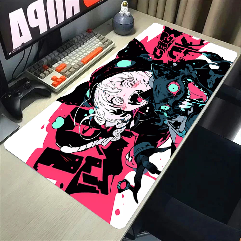 Xxl Mouse Pad 90x40 Cat and Girl Gamer Kawaii Desk Mat Pc Accessories Computer Table Keyboard Mousepad Cabinet Anime Mats Gaming