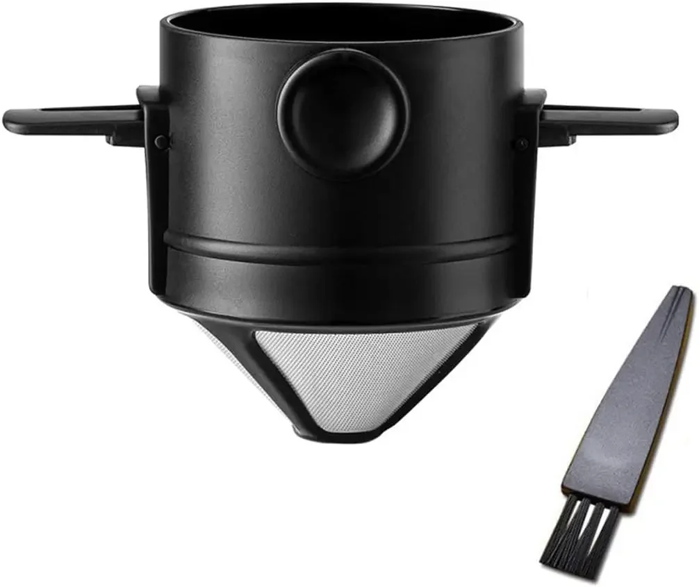 Portable Coffee Filter Maker Stainless Steel Holder Reusable Paperless Pour Over Cup Dripper