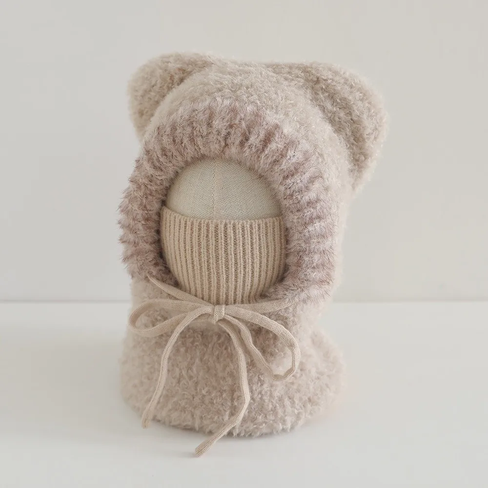

Fashion Winter Warm Knitted Pullover Hat Ear Protection Beanies Caps Windproof Thick Children's Balaclava Hat