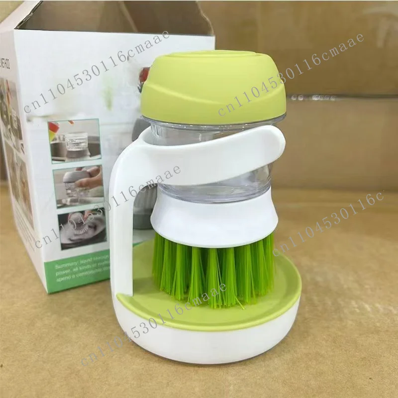 Pot brush decontamination and descaling cleaning  kitchen press type degreasing washing pot  automatic liquid dishwashing brush