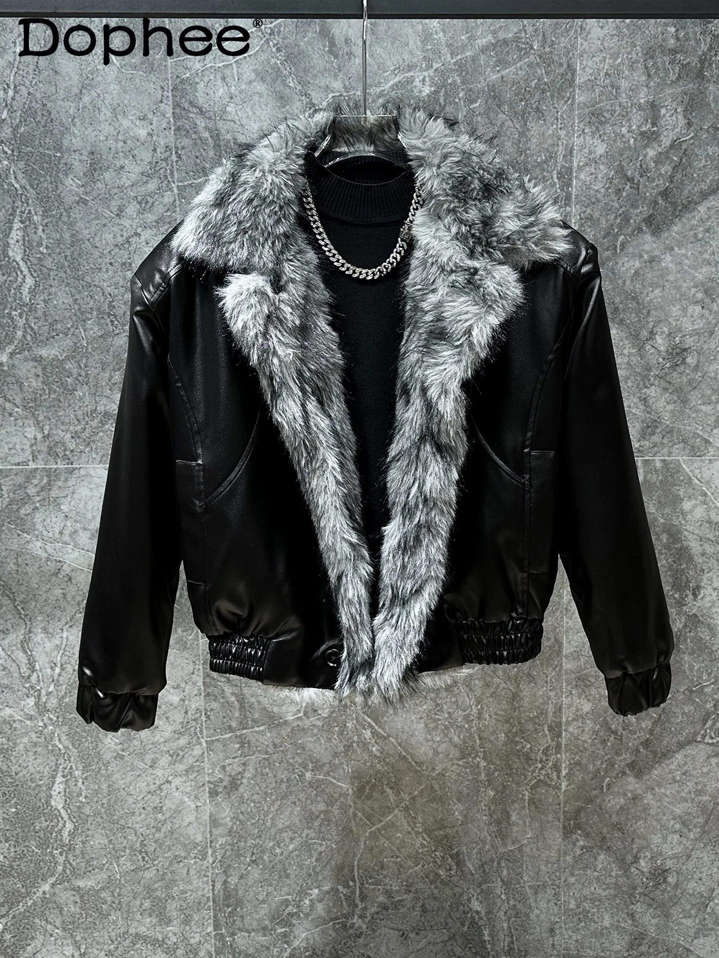 الشتاء النسخة الكورية الجديدة Ins الموضة العصرية تصميم سترة دافئة سميكة فضفاضة عارضة سستة معطف للرجال