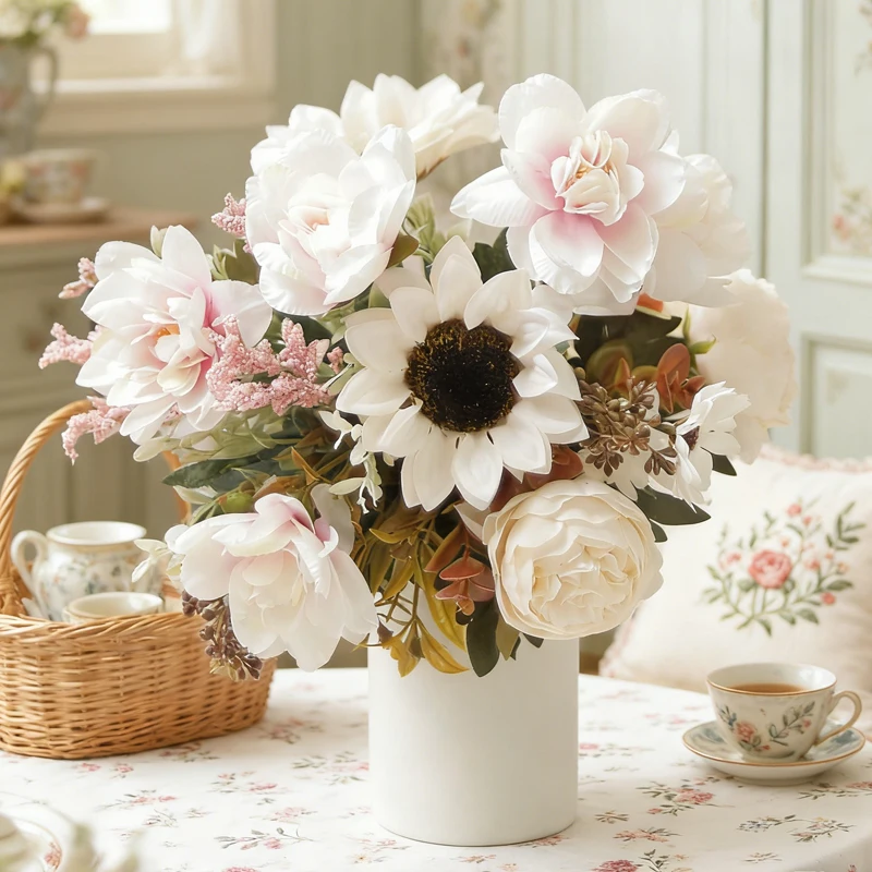 الخريف عباد الشمس بساتين الفاكهة الفاوانيا ديكور المنزل الجدول الزهور الاصطناعية الزفاف الزفاف باقات بها بنفسك حفلة عيد الميلاد ديكور خارجي #5