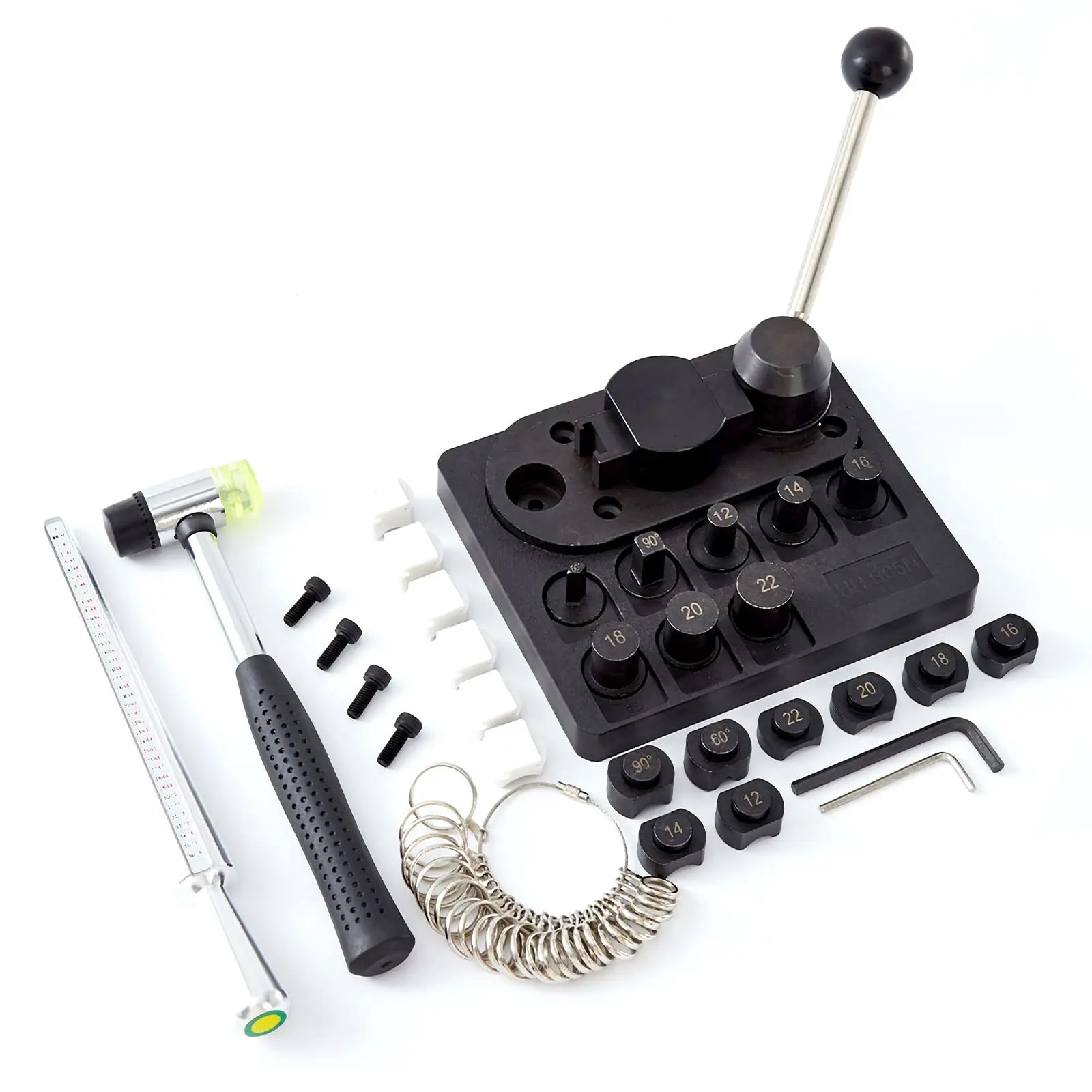 Bender Bending Tool Bender Tool for Spoon Rings Jewelry Making, Maker with Ring Sizer Measuring Tool Set
